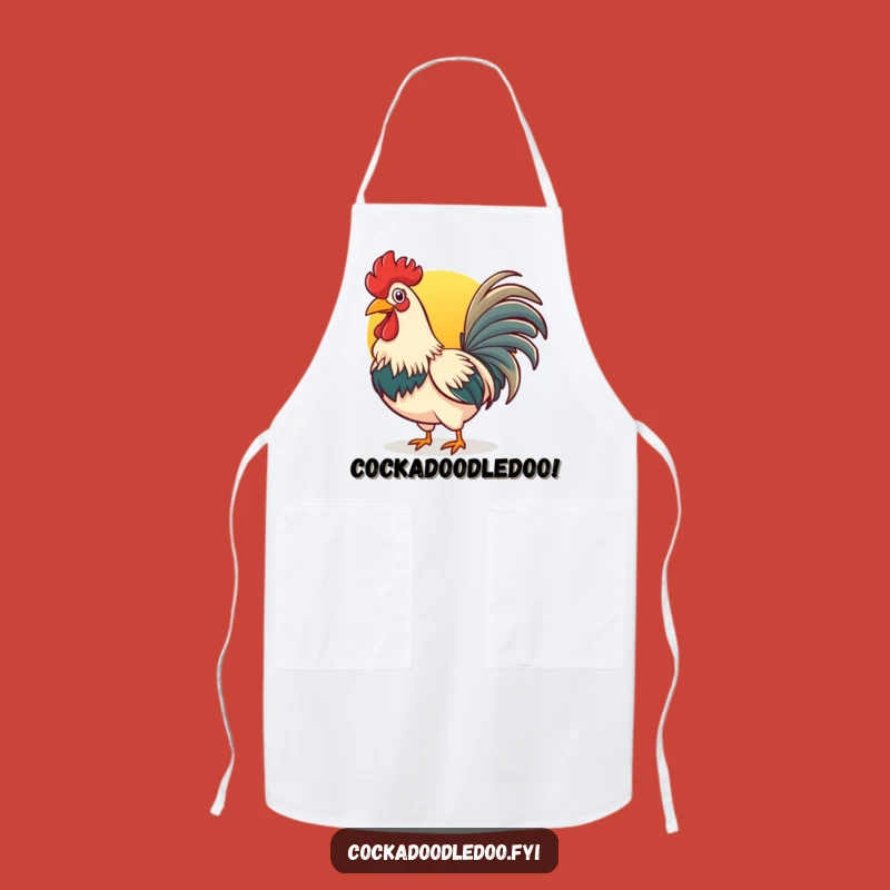 Funny Rooster Cooking Apron: Cheerful Sunrise Chef Apron Gift