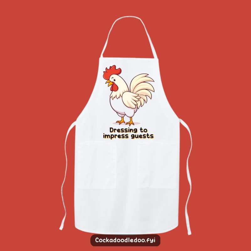 Funny Rooster Bow Apron - Cook in Style with Comedic Flair