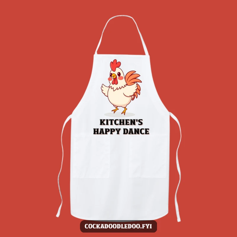 Funny Happy Rooster Jig Apron: Cook with Dancing Delight!