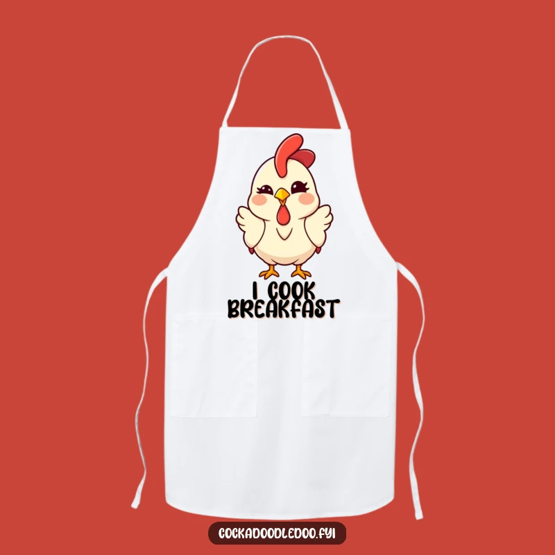 Funny Kawaii Rooster Apron - Winking Chef Style, Hilarious Gift