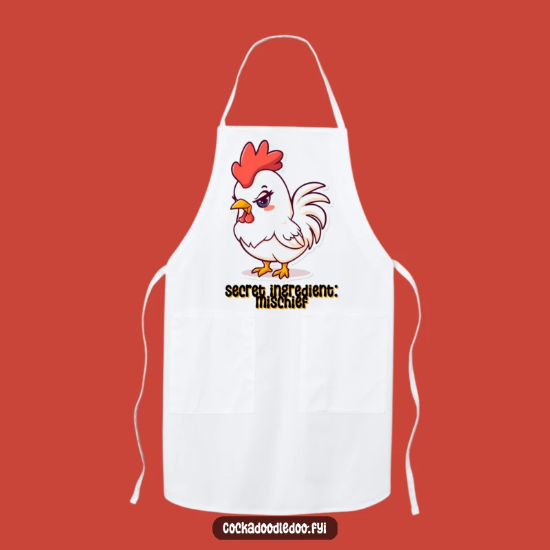 Funny Mischievous Rooster Apron: Cook with a Naughty Wink, Fun Kitchenwear