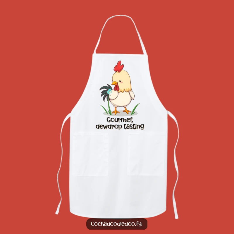 Funny Playful Rooster Dewdrop Apron: Cook with Charm, a Whimsical Funny Gift