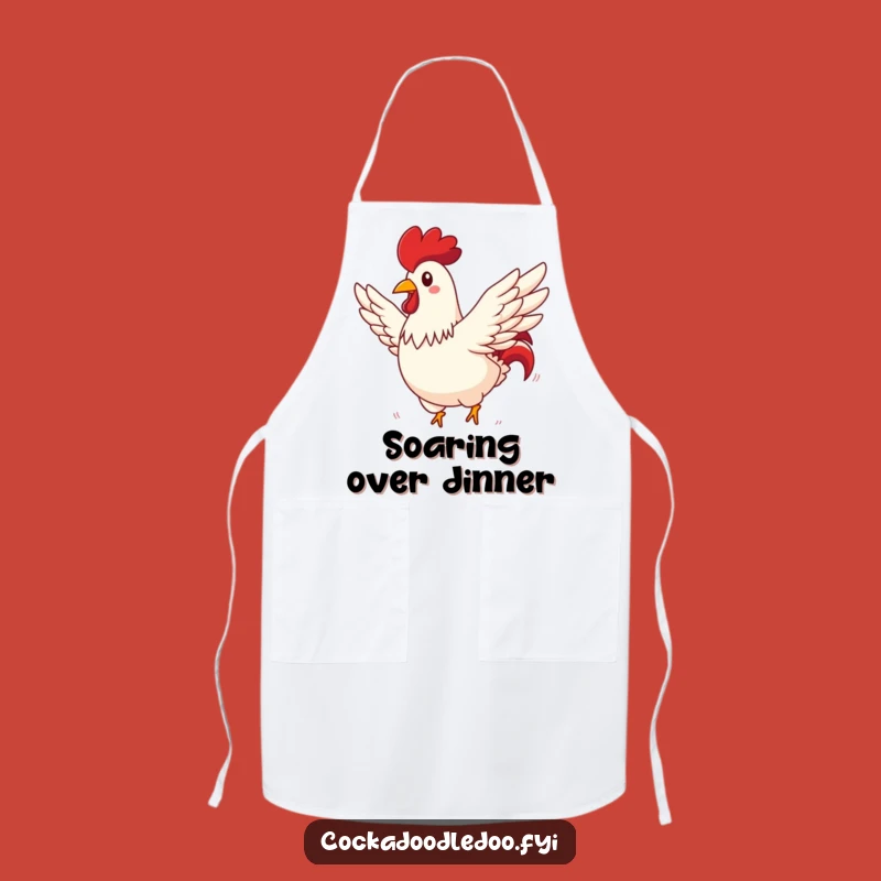 Funny Rooster Flying Apron: Cook with Comical Sky-High Flair