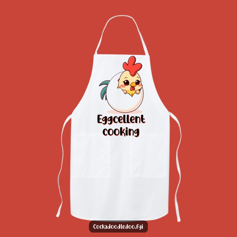 Funny Shy Rooster Egg Apron: Cute Kitchen Wear for Gentle, Humorous Gifts