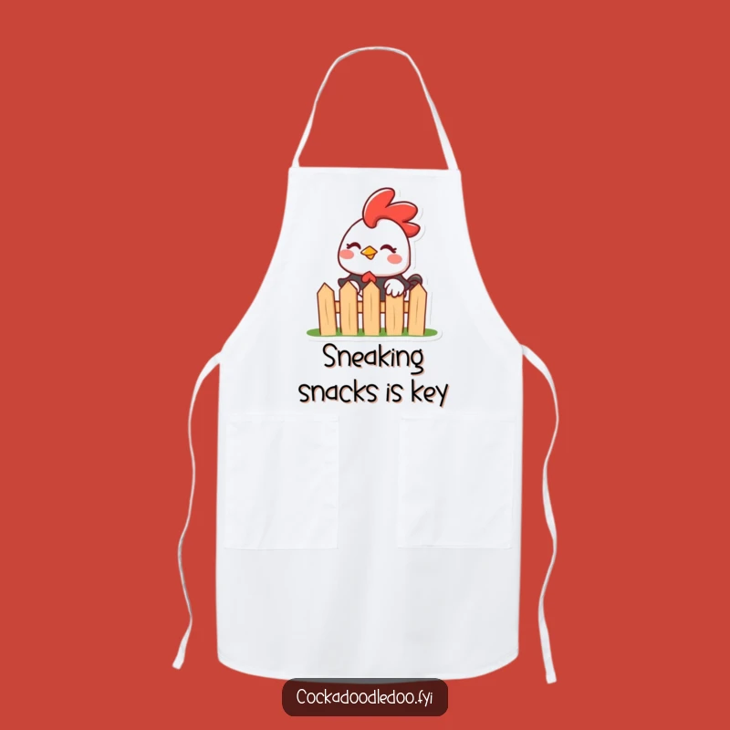 Funny Kawaii Rooster Apron: Mischievous Wink for a Playful, Humorous Kitchen
