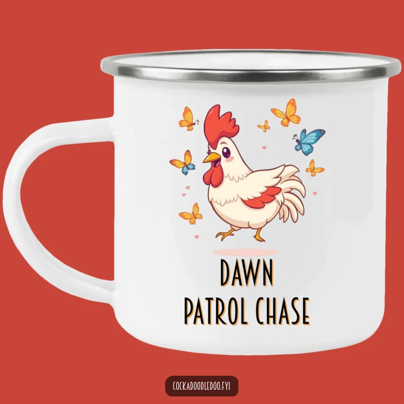 Funny Kawaii Rooster Camping Mug - Adventure with Playful Charm