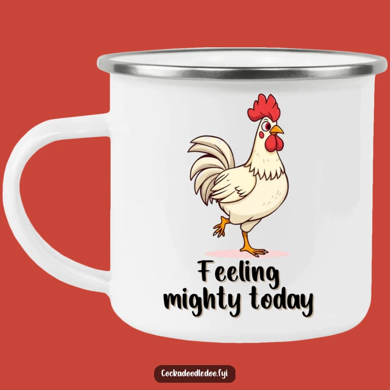 Funny Confident Rooster Strut Camping Mug: Adventure with Swagger, a Bold Funny Gift