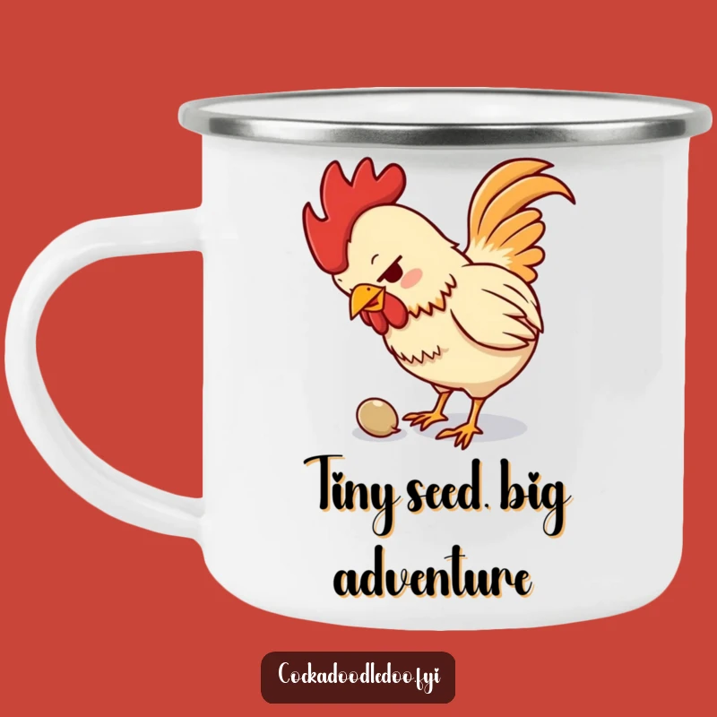 Funny Determined Rooster Camping Mug: Hilarious Outdoor Companion for Adventure