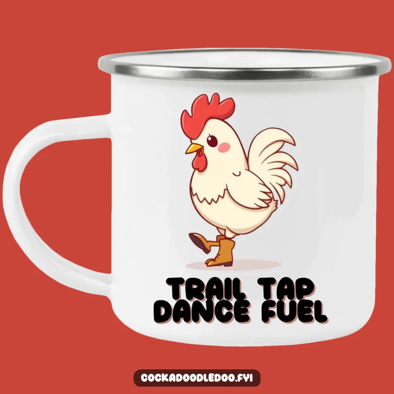 Funny Kawaii Rooster Boots Camping Mug: Adventure with Rhythmic Style