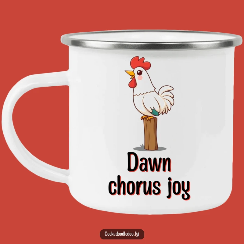 Funny Kawaii Rooster Camping Mug, Start Your Adventures with a Joyful Crow!