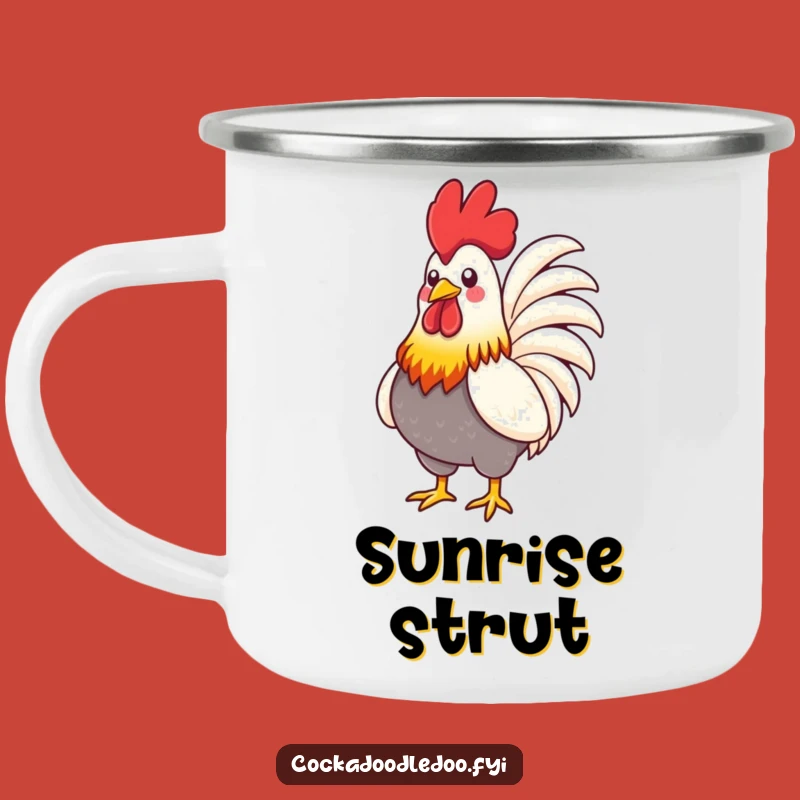 Funny Rooster Chest Camping Mug: Outdoor Pride, Durable Funny Gift