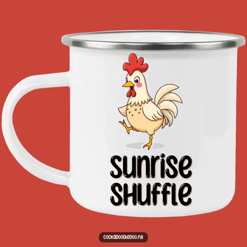 Funny Rooster Jig Camping Mug: Enamel Cartoon Bird Cup for Adventures, Hilarious Funny Gifts