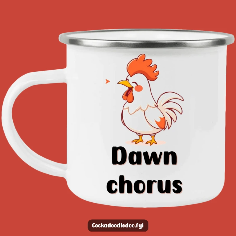 Funny Rooster Song Camping Mug: Outdoor Anthem, Durable Funny Gift