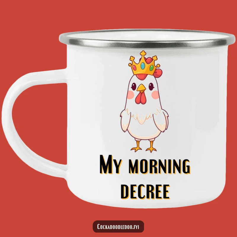 Funny Regal Rooster Crown Camping Mug - Royal Adventures with Humor
