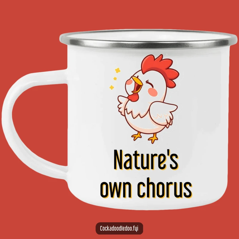Funny Singing Rooster Camping Mug: Campfire Songs Just Got Funnier