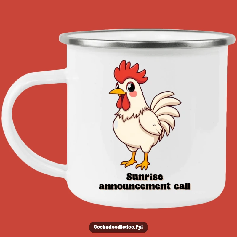 Durable Funny Rooster Crowing Camping Mug: Adventure with Pride