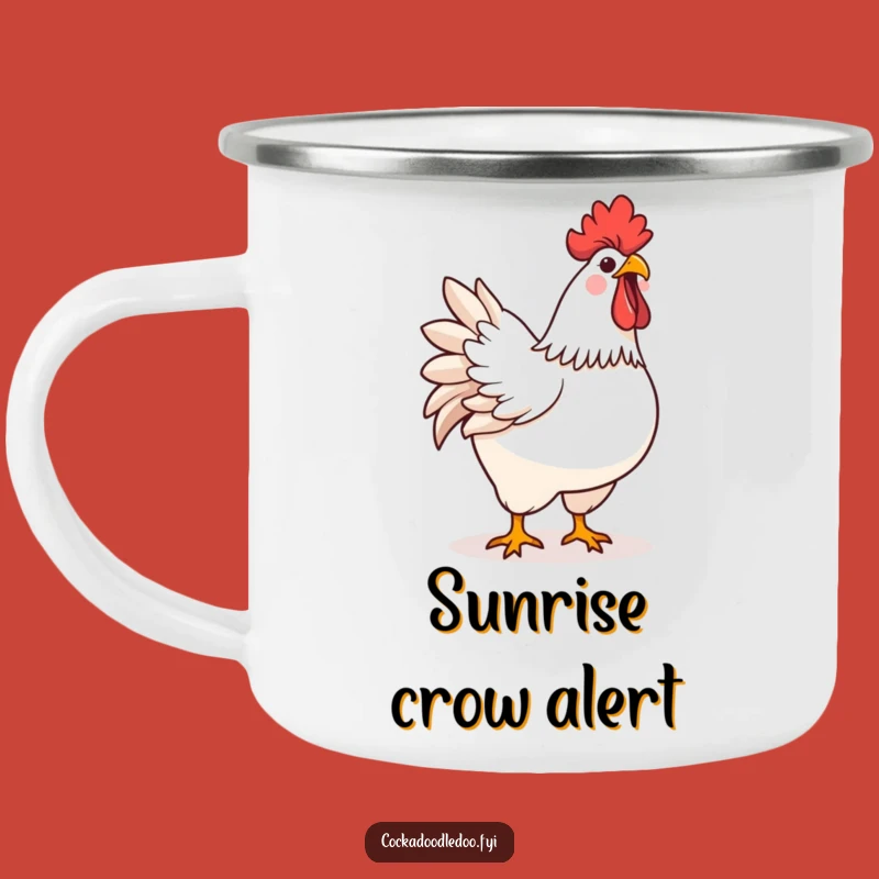 Funny Kawaii Rooster Camping Mug: Your Cheerful Morning Companion