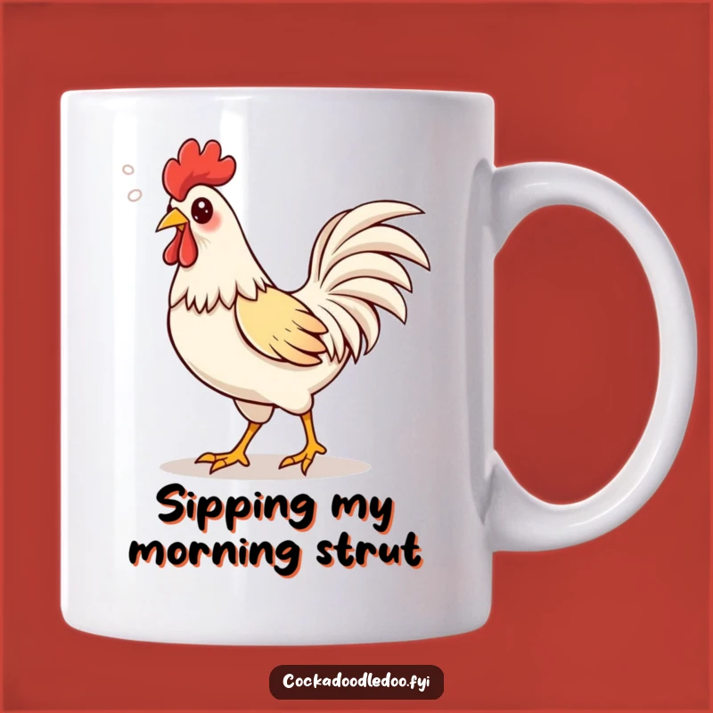 Funny Kawaii Rooster Mug, Strut Your Stuff with Hilarious Pride!