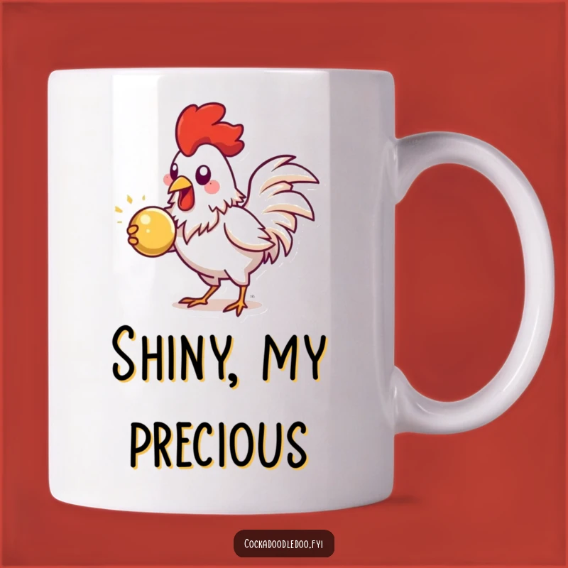 Funny Pecking Rooster Mug: Shiny Object Hunter, Perfect Humorous Gift