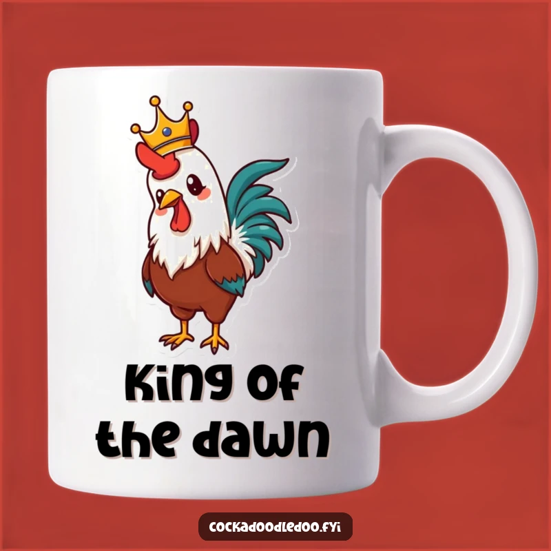 Funny Rooster Crown Mug: Regal Crowing King, Perfect Funny Gift for Early Risers