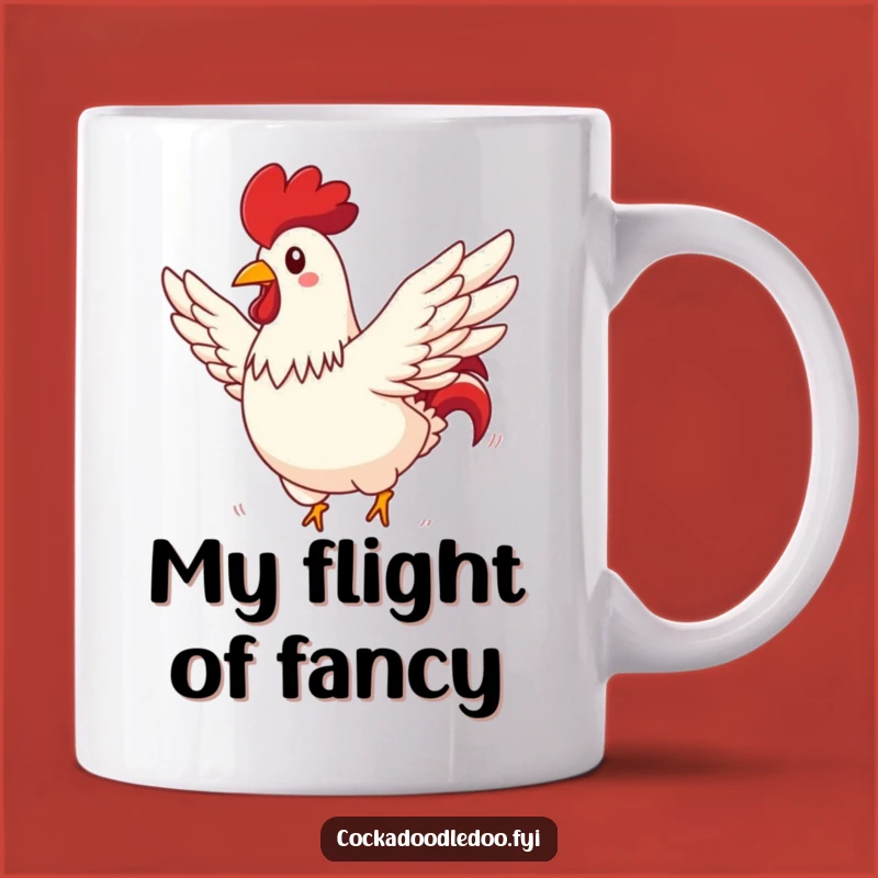 Funny Rooster Flying Mug: A Comical and Uplifting Gift for Sky Gazers