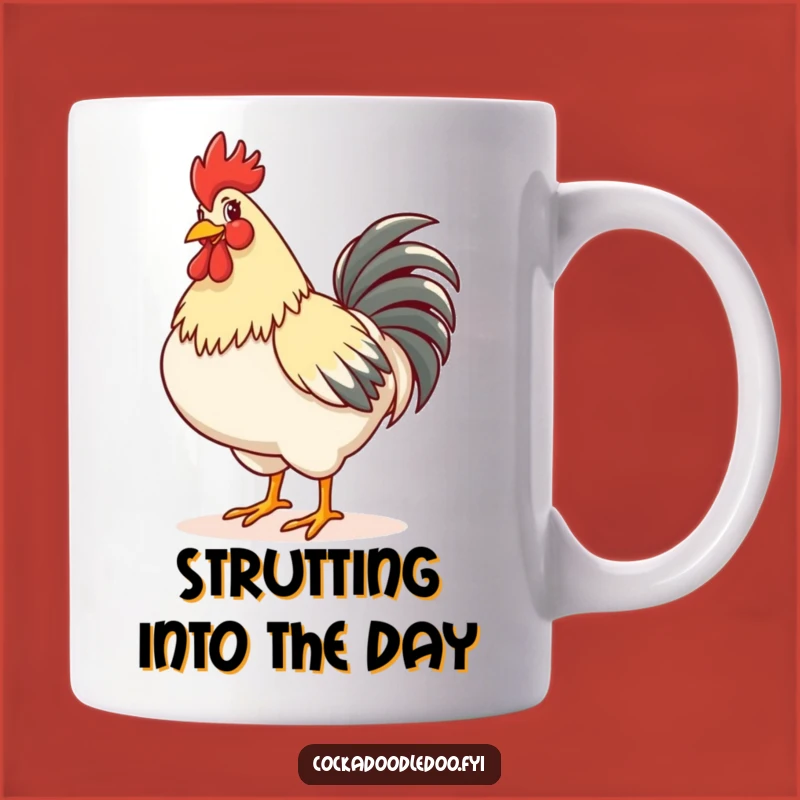 Funny Rooster Strut Mug: Confident Chest Out, Perfect Funny Gift for Proud Pals