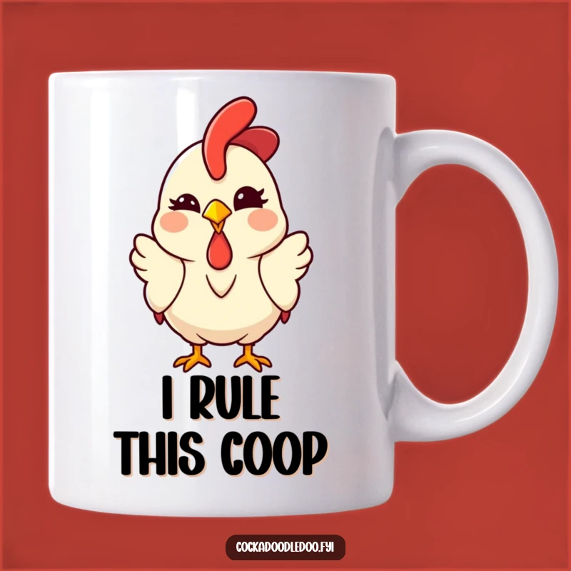 Funny Kawaii Rooster Mug - Playful Winking Farm Friend Gift