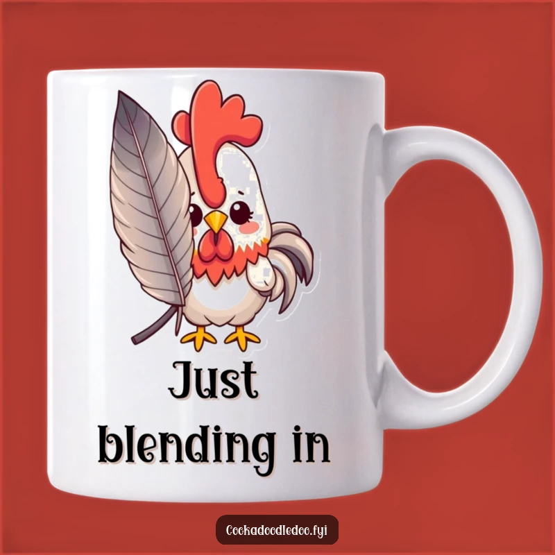 Funny Peeking Rooster Mug: Shy Charm Revealed, Perfect Funny Gift