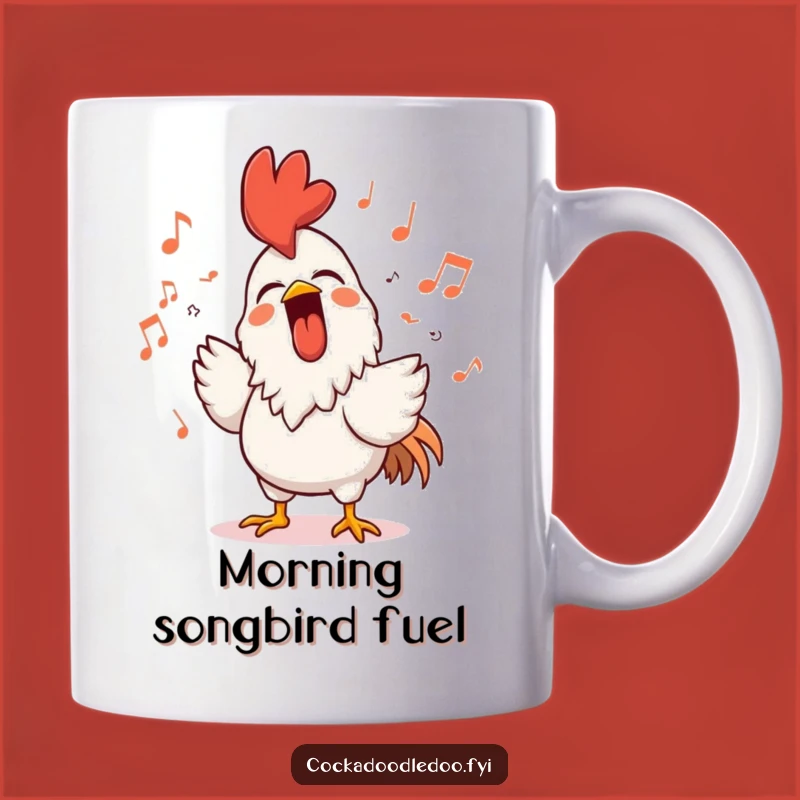 Funny Rooster Singer Mug - Happy Character, Musical Joy, Perfect Gift