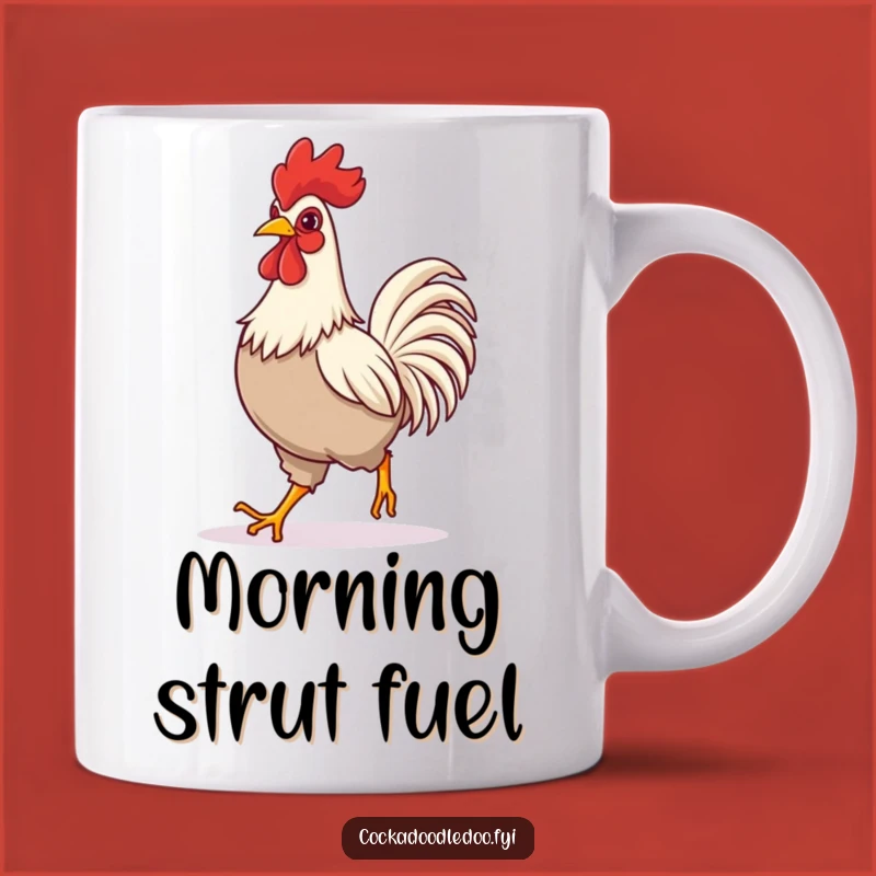 Funny Rooster Striding Mug - Perfect Confident Gift for Him or Her