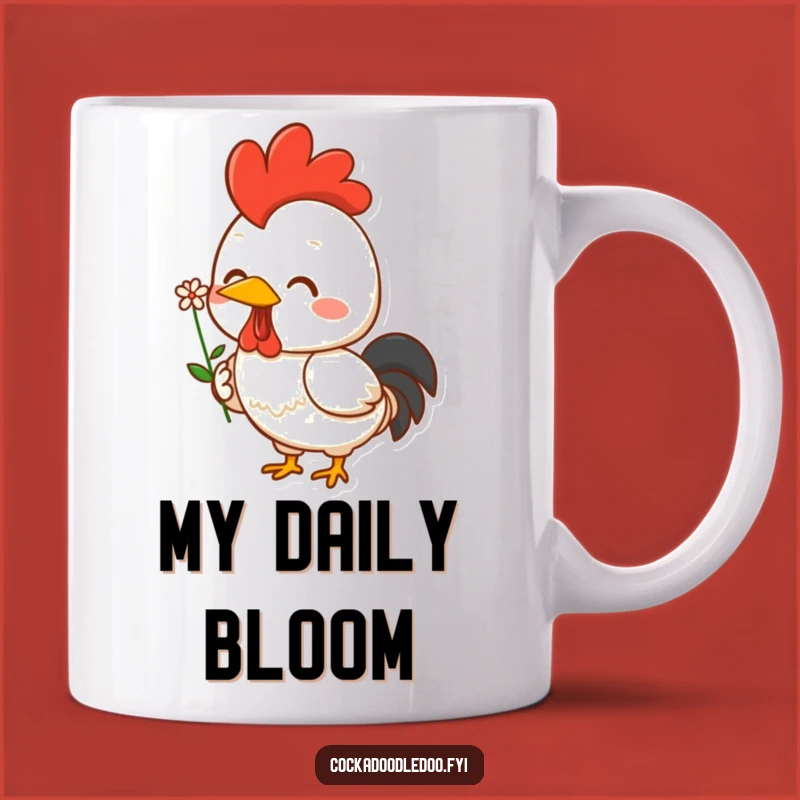 Funny Kawaii Rooster Mug: Cheerful Flower Holder - Perfect Funny Gift for Rooster Lovers