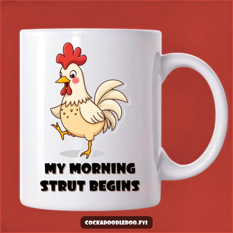 Funny Rooster Jig Mug: A Hilarious Cartoon Gift for Bird Lovers Who Love to Laugh