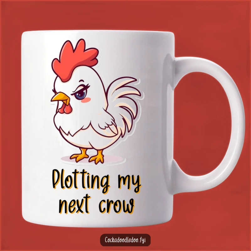 Funny Mischievous Rooster Mug: Playful Prankster Design, Great Funny Gift