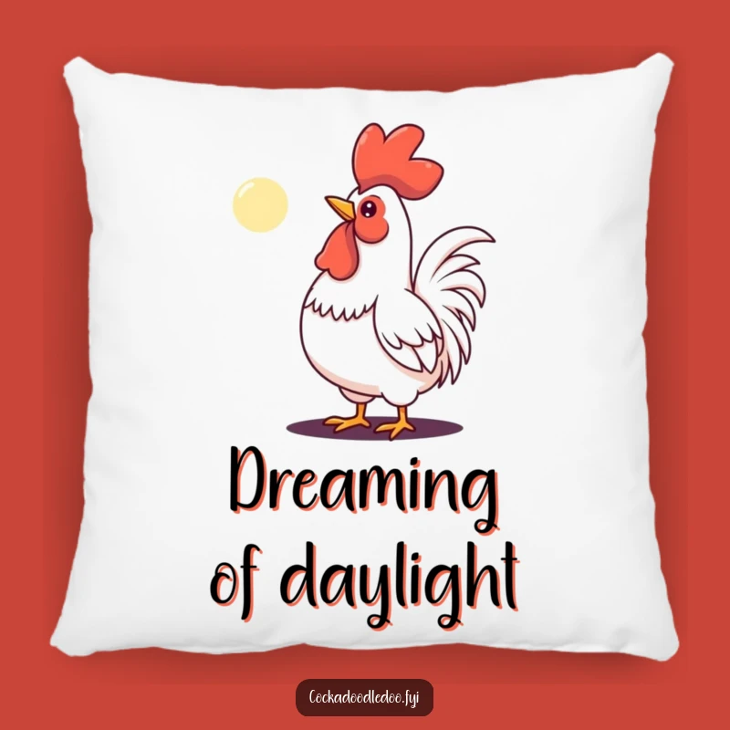 Funny Determined Rooster Moon Pillow - Comfy Support for Your Goals
