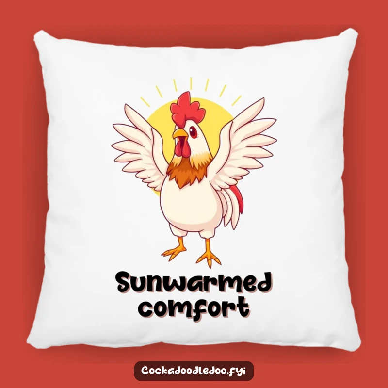 Funny Basking Rooster Pillow: Comfy Cushion for Peaceful Relaxation