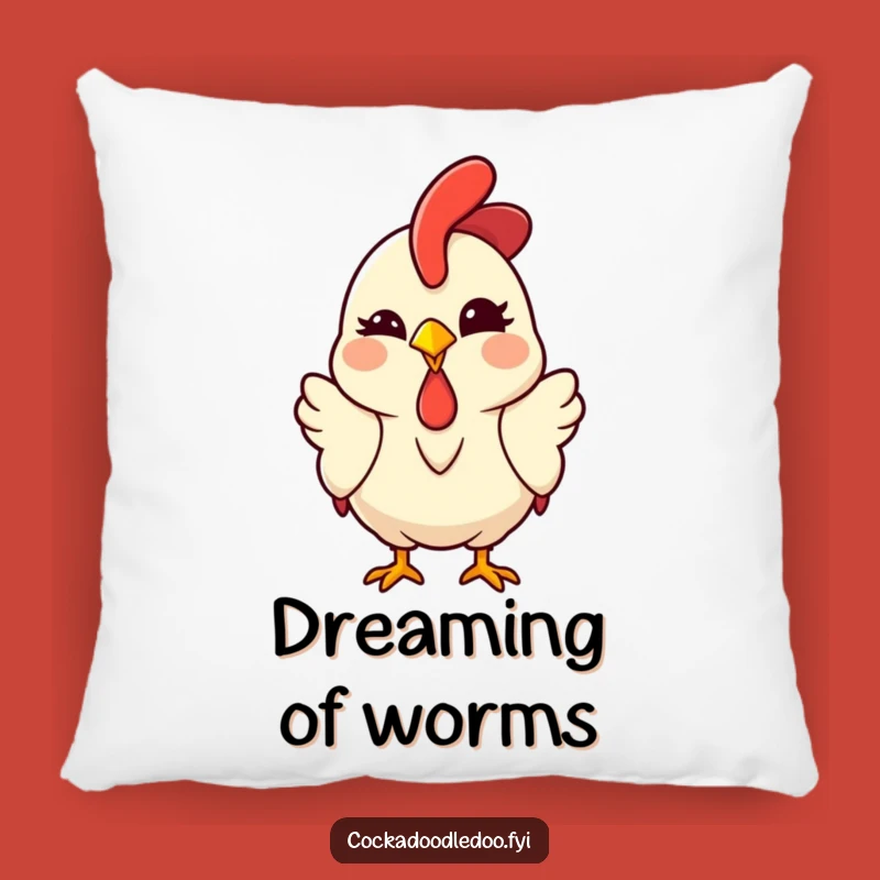 Funny Kawaii Rooster Pillow - Cozy Winking Charm, Cute Gift