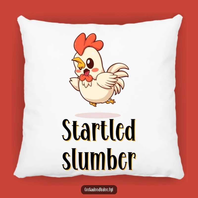 Funny Kawaii Rooster Pillow: Startled Hop Back - Soft Funny Gift for Comfy Laughs