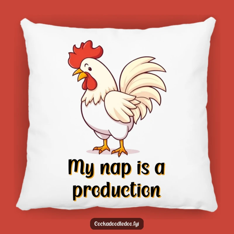 Funny Rooster Bow Pillow - Comfy Cushion with Comedic Elegance