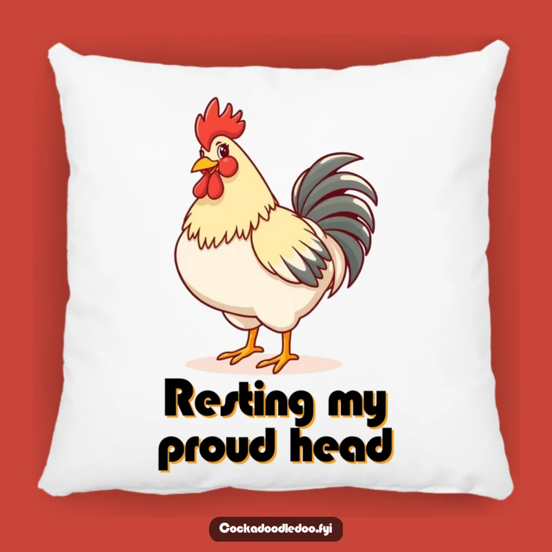 Funny Rooster Strut Pillow: Cozy Confidence, Comfy Funny Gift
