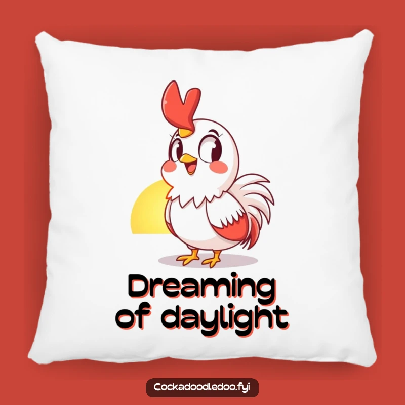 Funny Rooster Sunrise Pillow: Cozy Awestruck Fowl Accent, Perfect Comfy Funny Gift