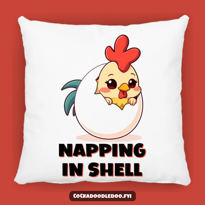 Funny Shy Rooster Egg Pillow: Soft Cartoon Cushion for Cozy, Humorous Gifts