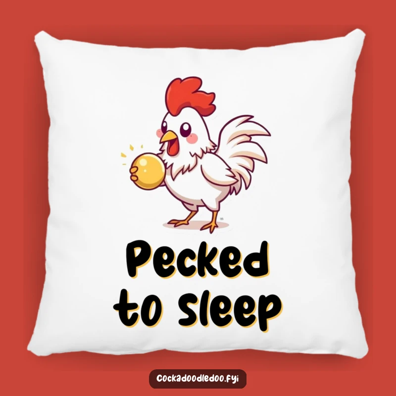 Funny Pecking Rooster Pillow: Cozy Shiny Object Accent, Perfect Humorous Gift
