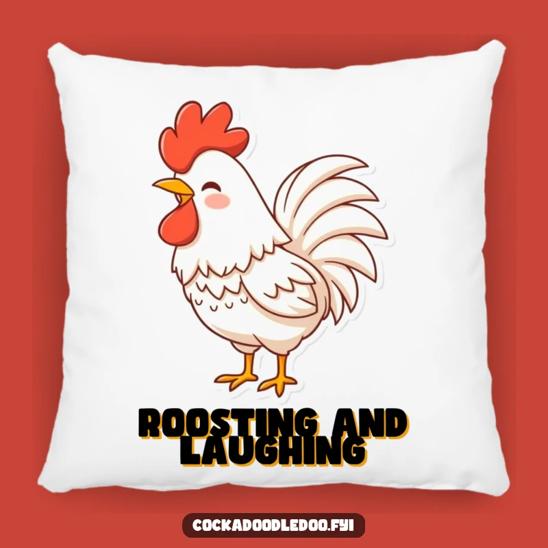 Funny Rooster Laugh Pillow: Cozy Birdy Cushion for Hearty Comfort