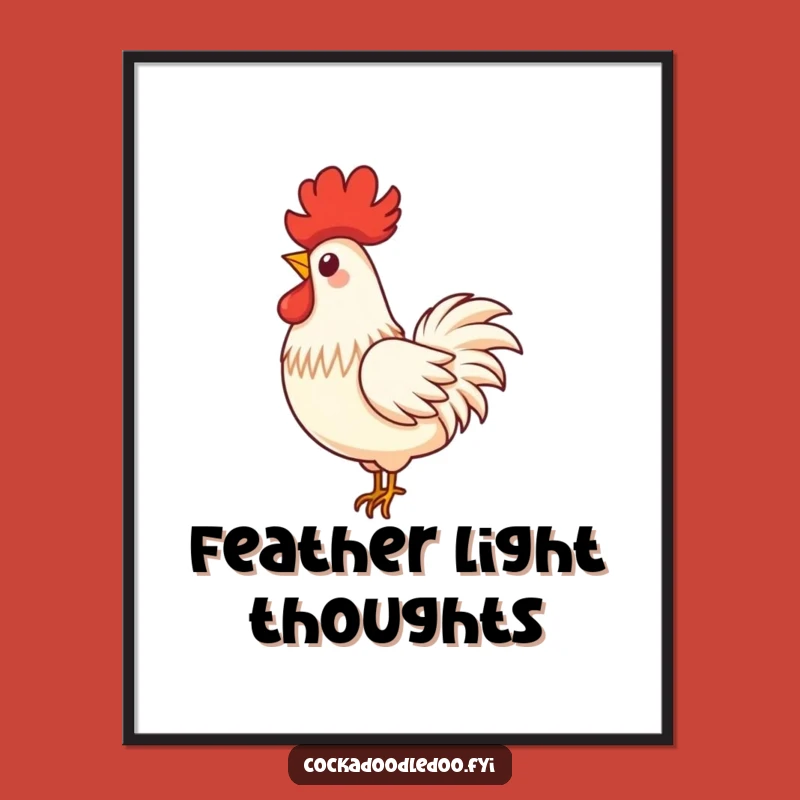 Funny Rooster Feather Digital Art Print: Hilarious Decor for a Peaceful Atmosphere