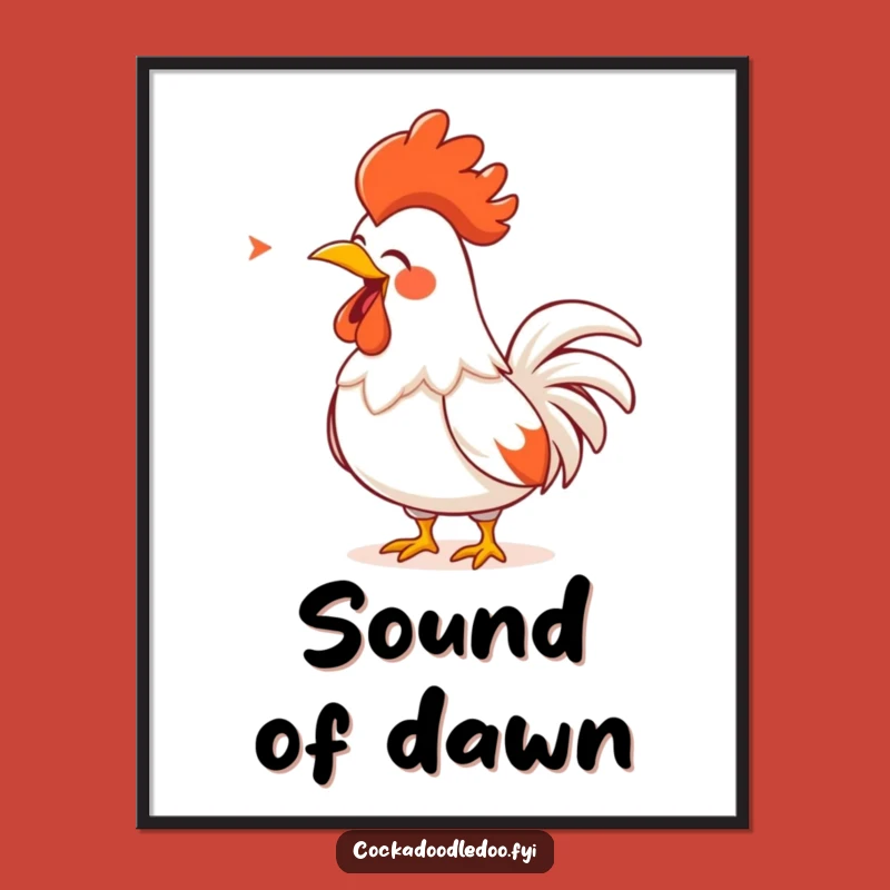 Funny Rooster Song Digital Art: Loud Performance, Instant Funny Gift Download