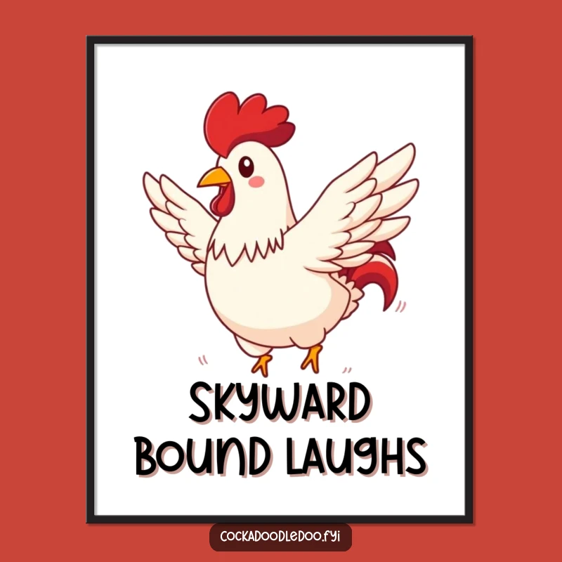 Instant Funny Rooster Flying Digital Art: Add Adventure to Walls