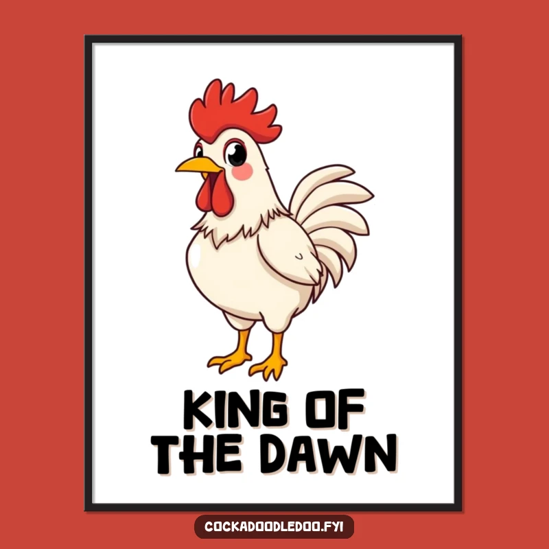 Instant Funny Rooster Crowing Digital Art: Add Boldness to Walls