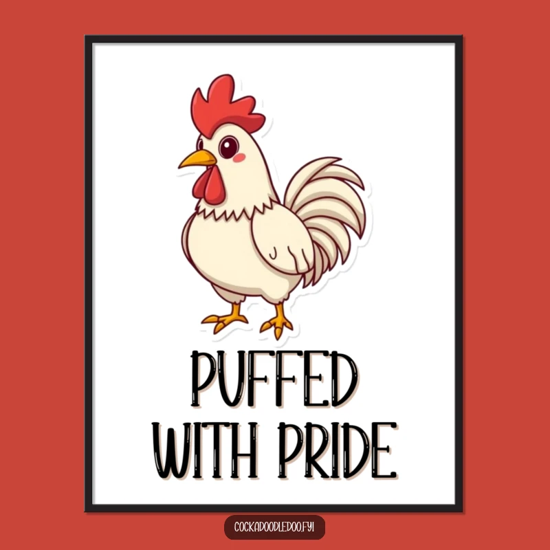 Funny Proud Rooster Digital Art: Puffed Chest Statement, Perfect Humorous Decor