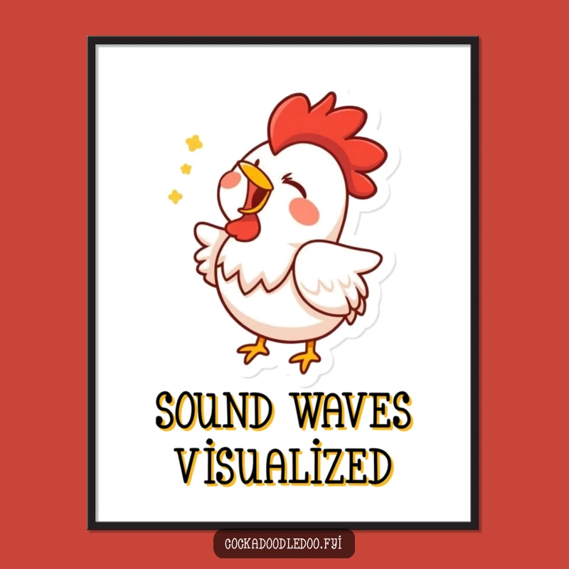 Funny Singing Rooster Digital Art: Instant Download for a Joyful Atmosphere