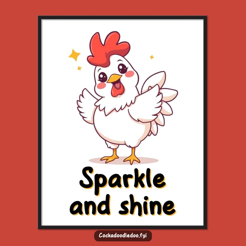 Funny Grinning Rooster Digital Art Print: Hilarious Decor for a Joyful Space